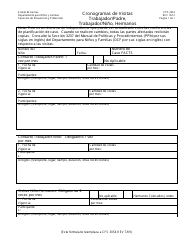 Document preview: Formulario PPS3054 Cronogramas De Visitas Trabajador/Padre, Trabajador/Nino, Hermanos - Kansas (Spanish)