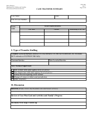 Form PPS3005 Case Transfer Summary - Kansas