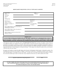 Document preview: Form PPS0335 Birth Parent Requesting Contact With Adult Adoptee - Kansas