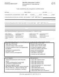 Document preview: Form PPS3061 Monthly Individual Contact - Kansas