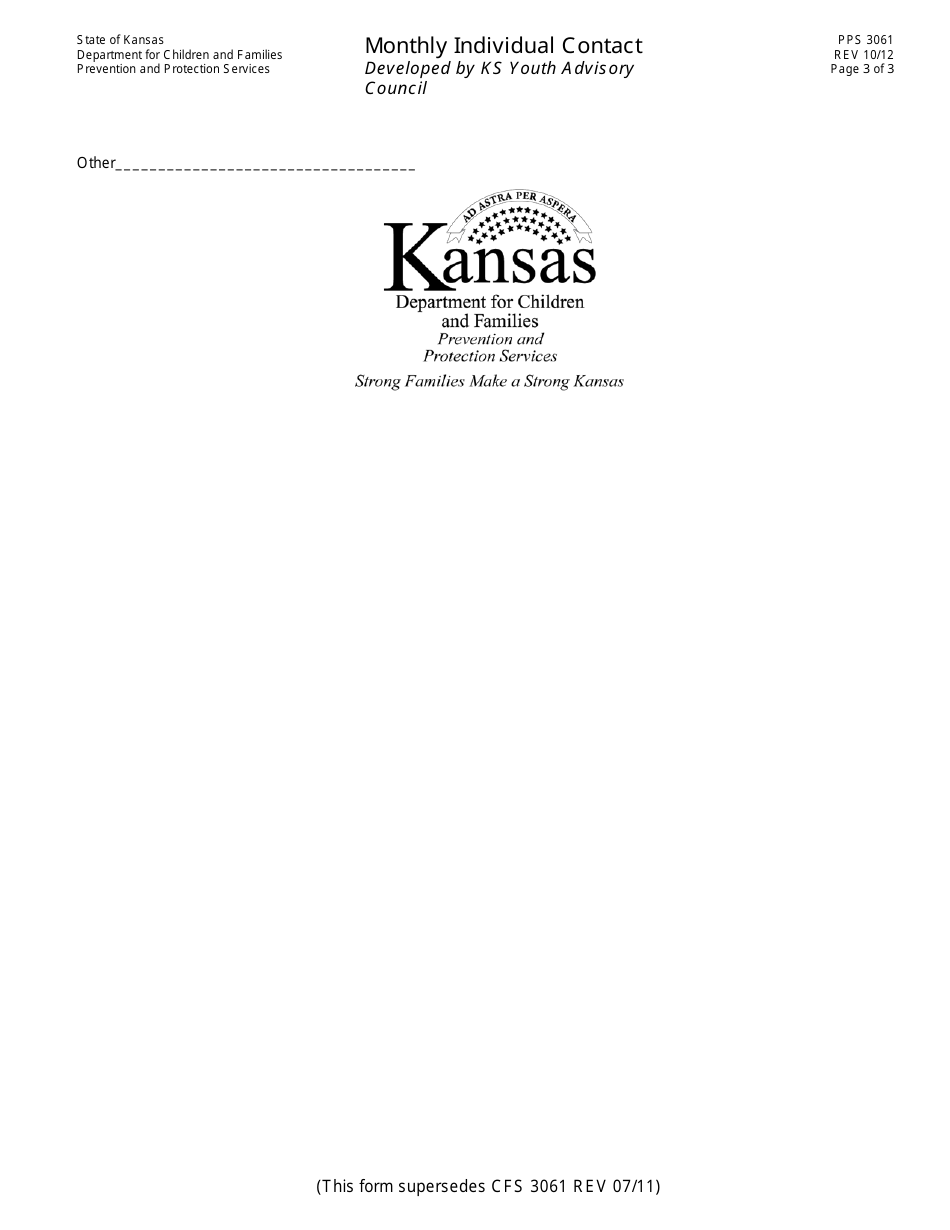 Form PPS3061 Monthly Individual Contact - Kansas, Page 3