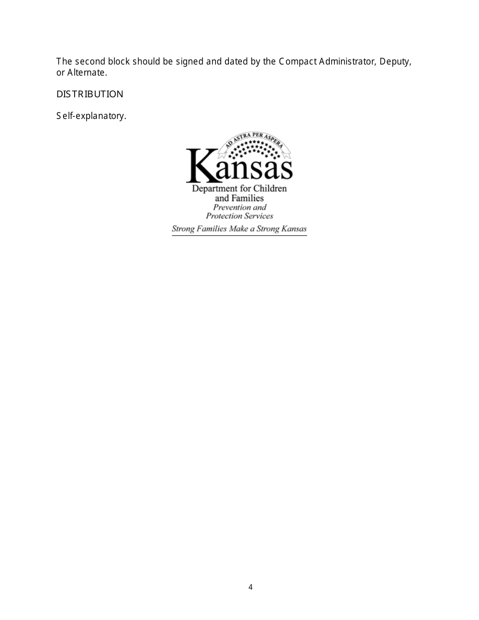 Instructions for Form PPS9135 Interstate Compact on the Placement of Children Report on Childs Placement Status - Kansas, Page 4