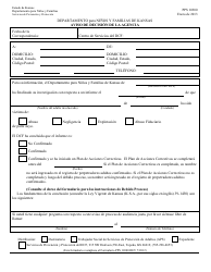Formulario PPS10300 Aviso De Decision De La Agencia - Kansas (Spanish)