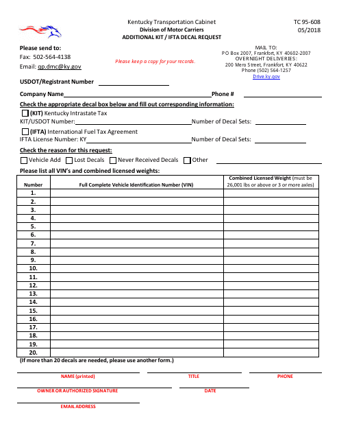 Form TC95-608  Printable Pdf