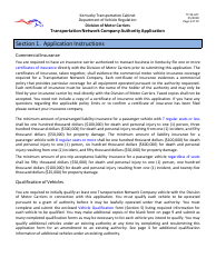 Form TC95-627 Transportation Network Company Authority Application - Kentucky, Page 3