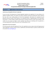 Form TC95-627 Transportation Network Company Authority Application - Kentucky, Page 5