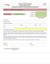 Form TC95-627 Transportation Network Company Authority Application - Kentucky, Page 6