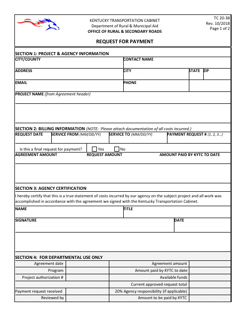 Form TC20-38  Printable Pdf