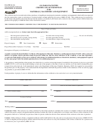 Form 51A159 On-Farm Facilities Certificate of Exemption for Materials, Machinery and Equipment - Kentucky