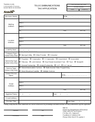 Document preview: Form 75A900 Telecommunications Tax Application - Kentucky