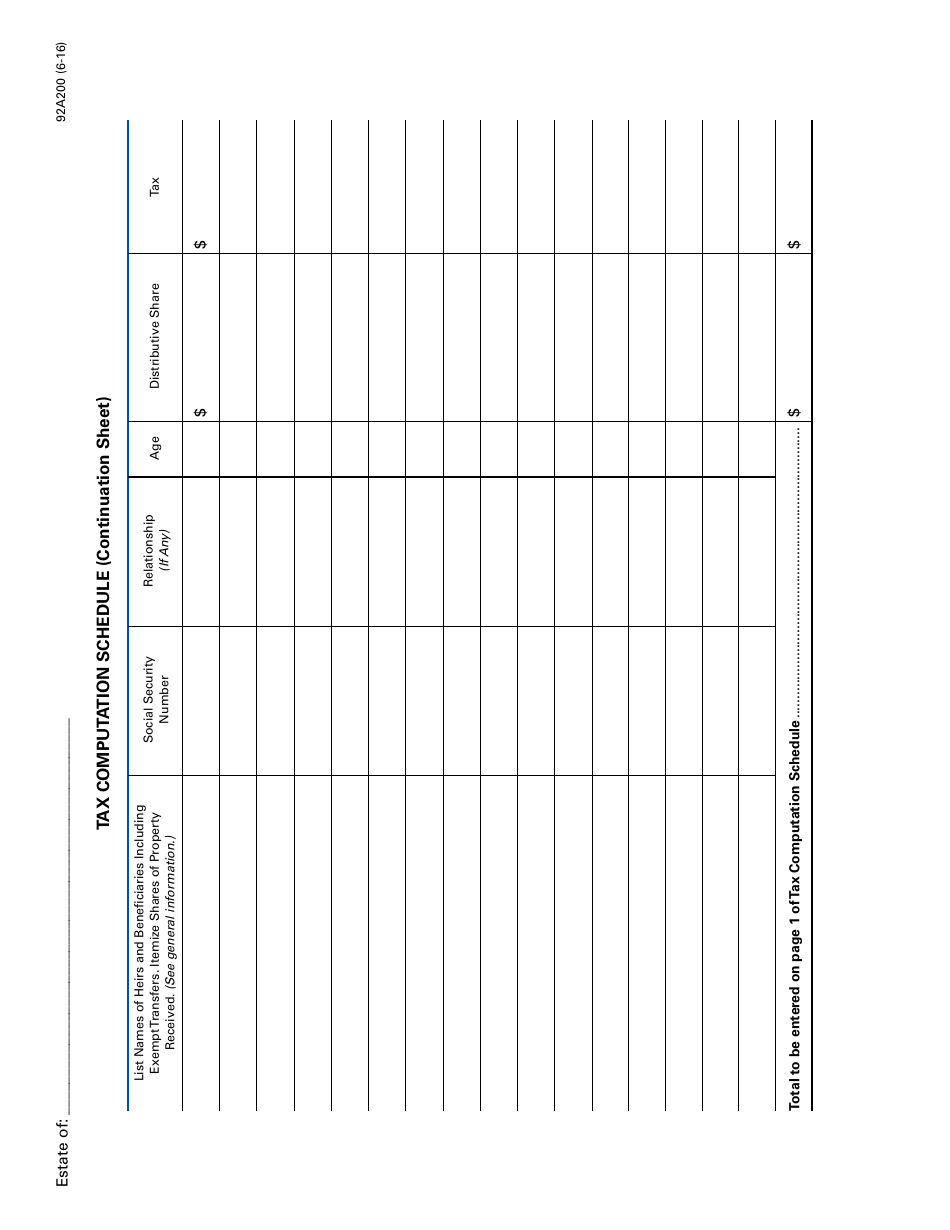 Form 92A200 Kentucky Inheritance Tax Return - Kentucky, Page 18