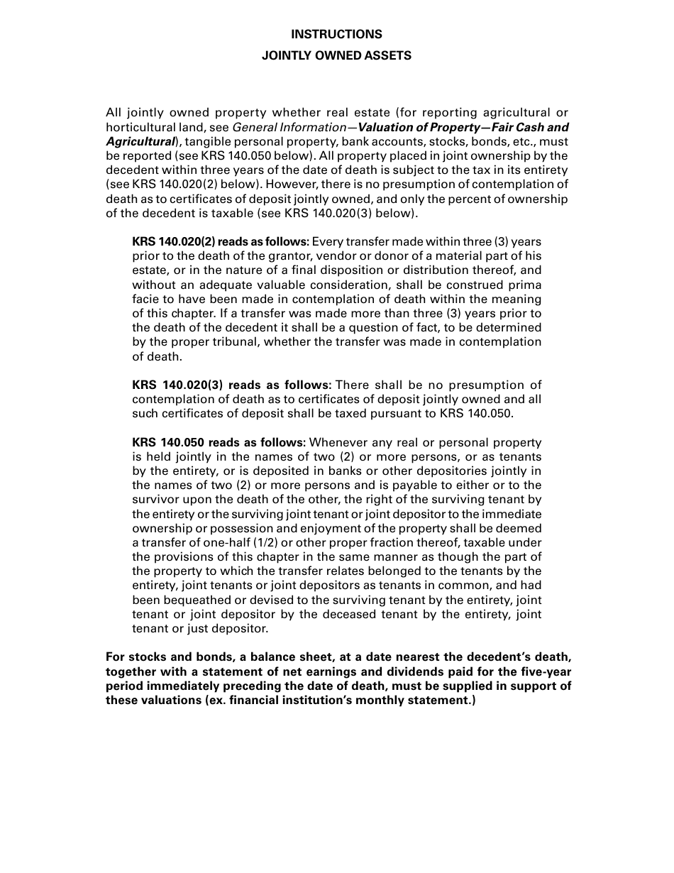 Form 92A200 Kentucky Inheritance Tax Return - Kentucky, Page 6