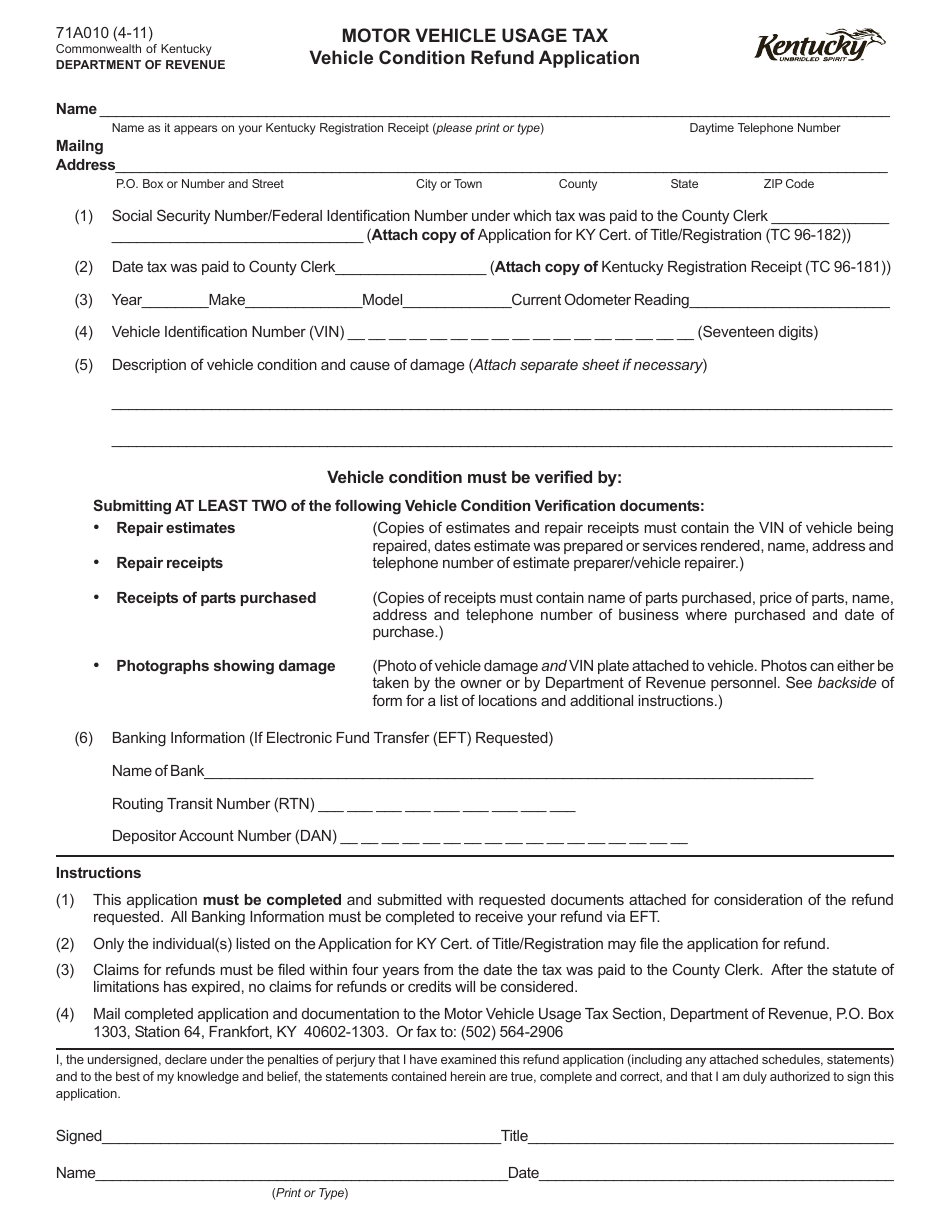 Form 71A010 - Fill Out, Sign Online and Download Printable PDF ...