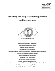 Form 10A100(P) Kentucky Tax Registration Application - Kentucky
