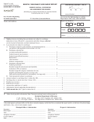 Document preview: Form 74A117 Monthly Insurance Surcharge Report - Domestic Mutual, Cooperative and Assessment Fire Insurer - Kentucky