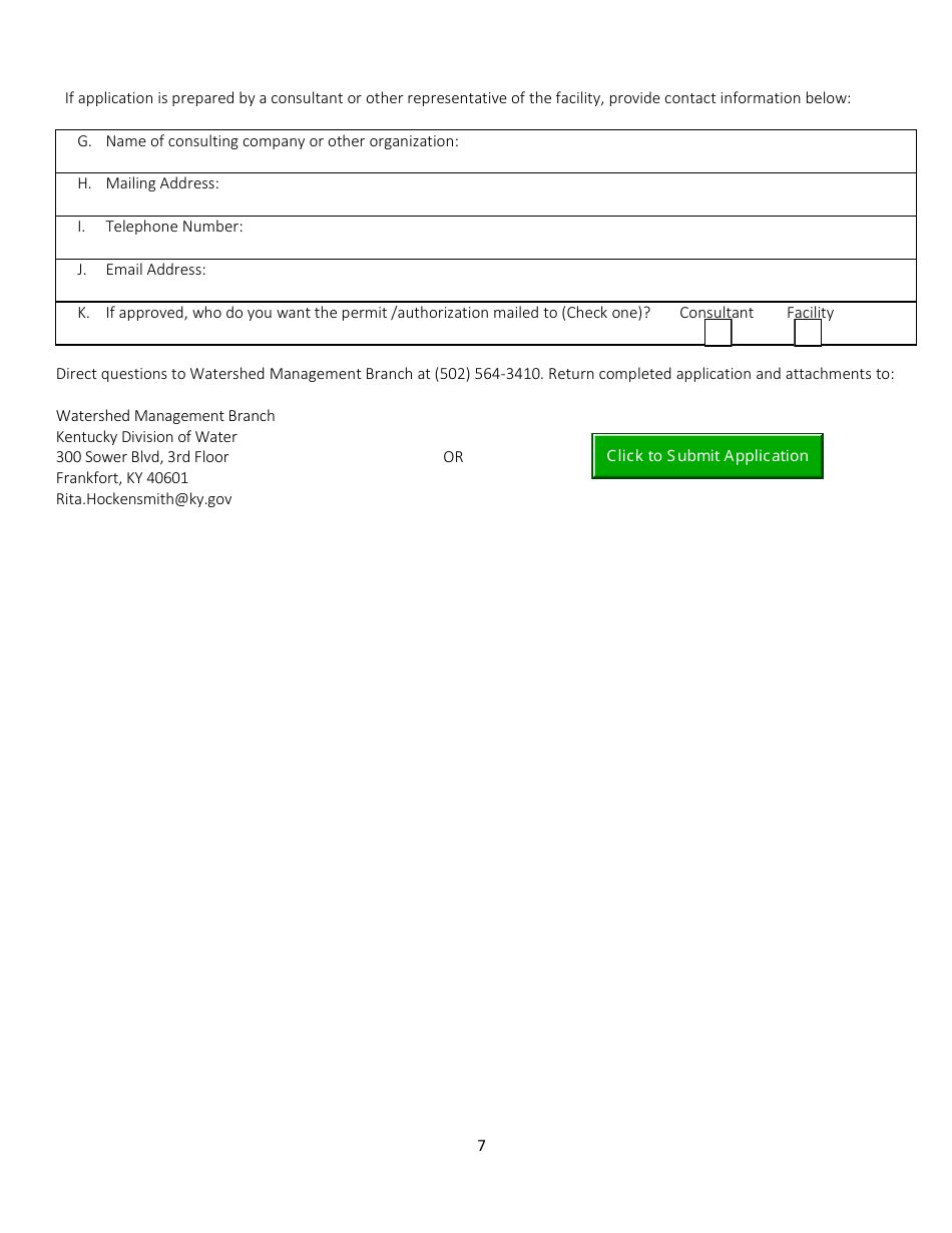 Water Withdrawal Application Form - Kentucky, Page 7