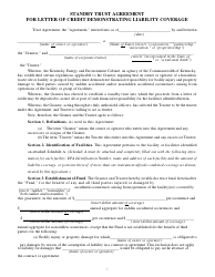 Form DEP-6035R &quot;Standby Trust Agreement for Letter of Credit Demonstrating Liability Coverage&quot; - Kentucky, 2018