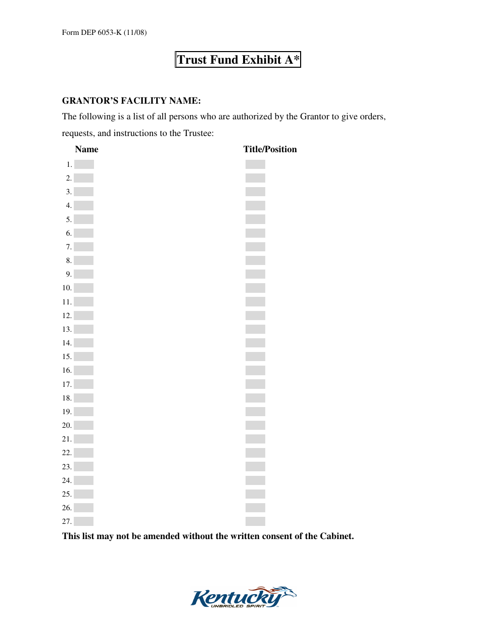 Form DEP6053-K Trust Agreement - Kentucky, Page 17