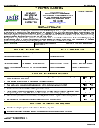 Form DEP6078 Third-Party Claim Form - Kentucky