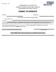 Document preview: Form DFS-232 Permit to Operate - Kentucky