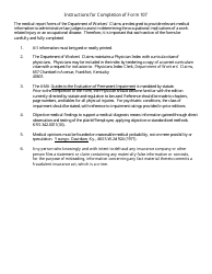 Form 107 Medical Report - Injury/Hearing Loss, Psychological Condition - Kentucky, Page 5
