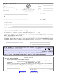 Document preview: Form AOC-215 Eviction Notice: Notice of Eviction Hearing Trial by the Court - Kentucky