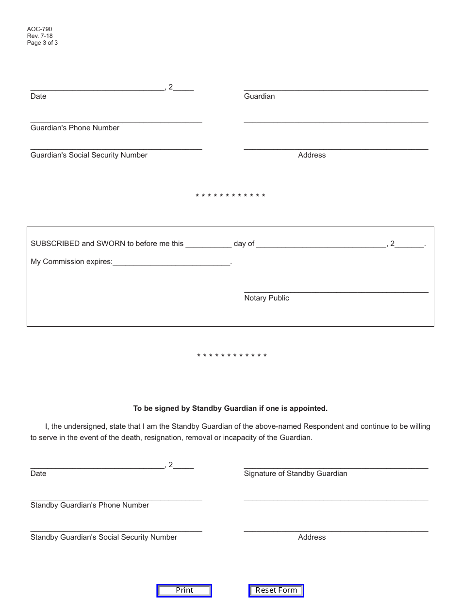 Form AOC-790 Annual Report of Guardian - Kentucky, Page 3