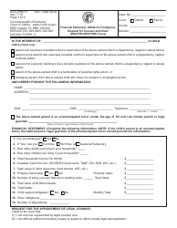 Form AOC-DNA-11 &quot;Financial Statement, Affidavit of Indigence, Request for Counsel and Order (Dna/Tpr/Adoption Cases)&quot; - Kentucky