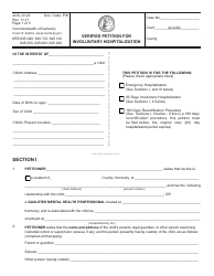 Document preview: Form AOC-JV-23 Verified Petition for Involuntary Hospitalization - Kentucky