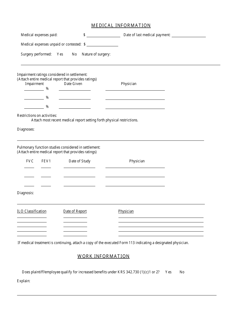 Form 110 Hearing Loss / Occupational Disease / Cwp - Agreement as to Compensation and Order Approving Settlement - Kentucky, Page 2
