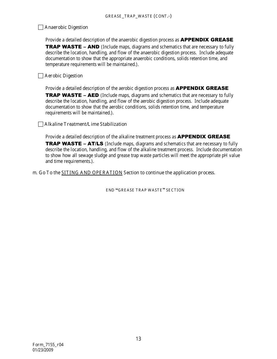 Form 7155 Permit Application for the Use or Disposal of Sewage Sludge (Biosolids) in Louisiana - Louisiana, Page 14