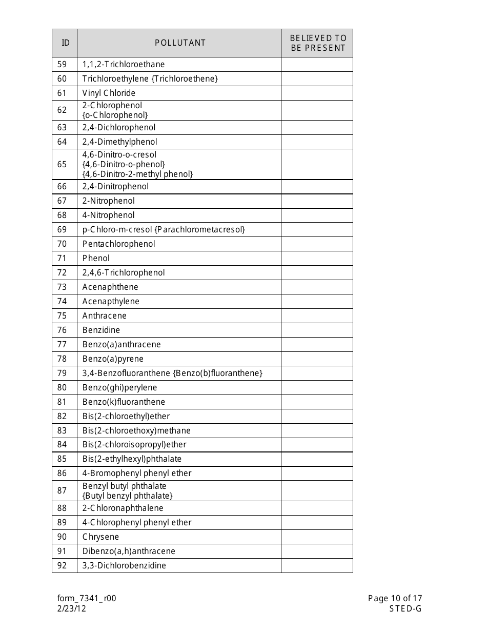 Form 7341 (STED-G) Lpdes Notice of Intent to Discharge Wastewater From Short-Term and Emergency Activities - Louisiana, Page 10