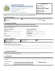 Document preview: Waste Tire Single Event Cleanup/Government Tire Sweep Form - Louisiana