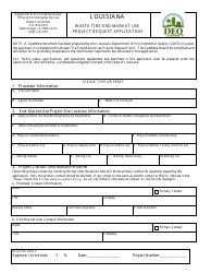 Document preview: Waste Tire End-Market Use Project Request Application Form - Louisiana