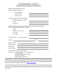 Document preview: Storm Drain Marker Program Request and Information Form - Louisiana