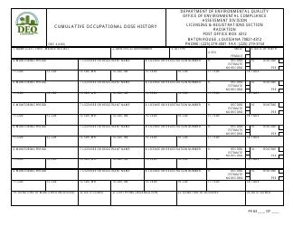 Form DRC4 Cumulative Occupational Dose History - Louisiana