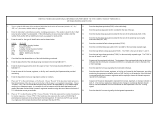 Form DRC4 Cumulative Occupational Dose History - Louisiana, Page 2