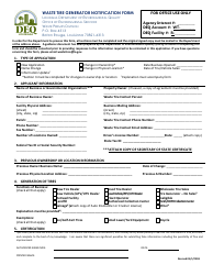 Document preview: Waste Tire Generator Notification Form - Louisiana
