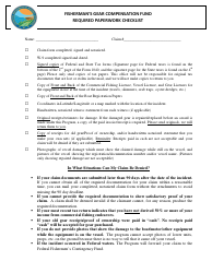 Document preview: Fisherman's Gear Compensation Fund Required Paperwork Checklist - Louisiana