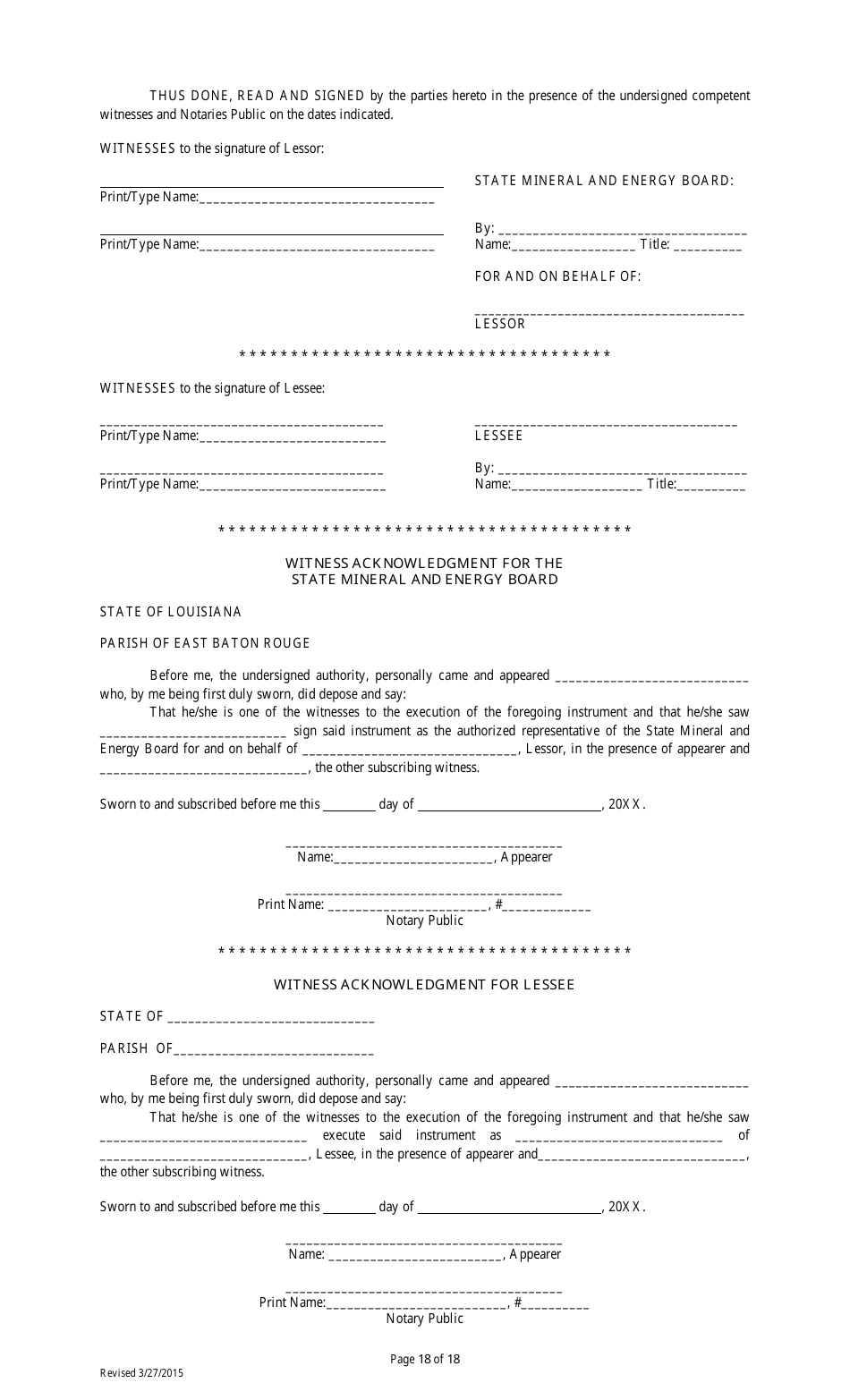 Louisiana Lignite or Coal Mining Lease Form - Fill Out, Sign Online and ...