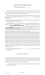 Lignite or Coal Mining Lease Form - Louisiana