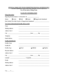 Tier II Inventory Filing Form - Louisiana