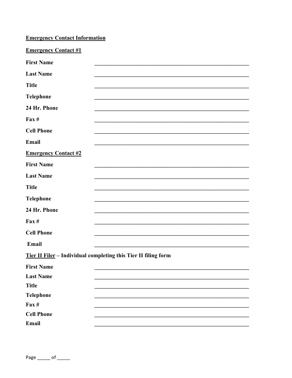 Tier II Inventory Filing Form - Louisiana, Page 4