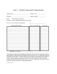 Document preview: Form DPSLP Class 1 - Monthly Sales and Purchases Report - Louisiana