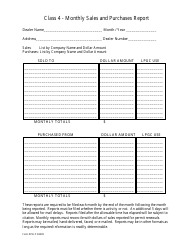 Document preview: Form DPSLP Class 4 - Monthly Sales and Purchases Report - Louisiana