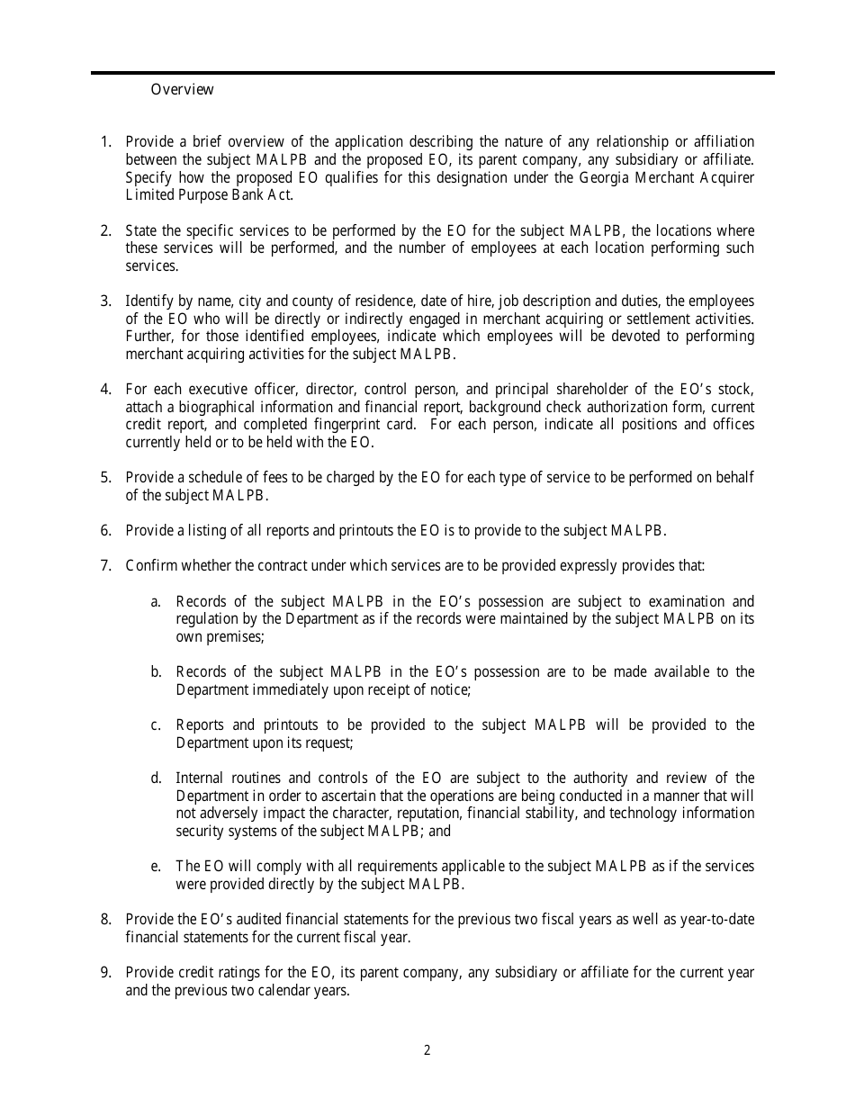 Application to Contract With an Eligible Organization Form - Georgia (United States), Page 3