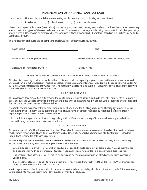 Notification of an Infectious Disease - Georgia (United States)