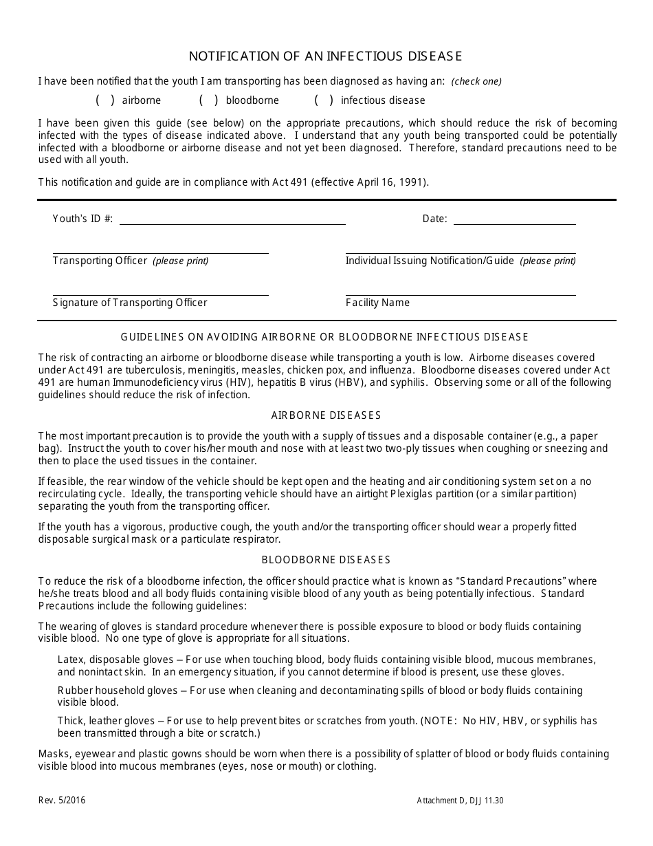 Notification of an Infectious Disease - Georgia (United States), Page 1