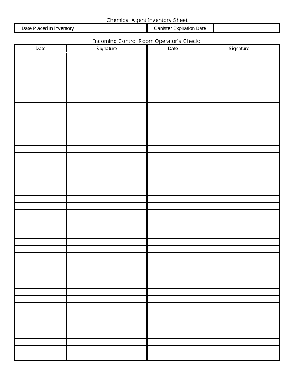 Georgia (United States) Chemical Agent Inventory Sheet Download ...