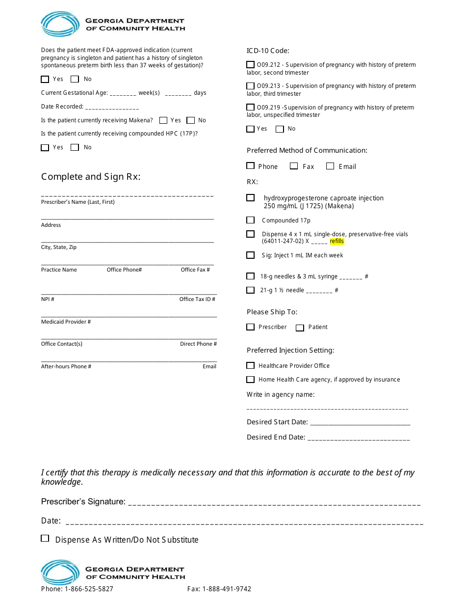 Universal 17-p Authorization Form - Georgia (United States), Page 2
